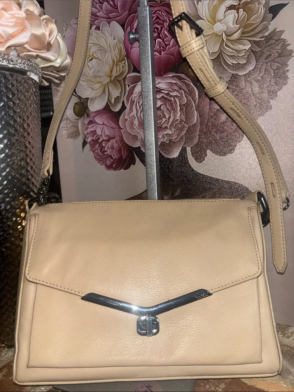 Botkier Beige Leather Crossbody Bag - Classic Neutral Shoulder Purse